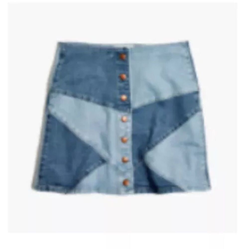 Y2K STYLE NWOT Madewell Pieced Jean Skirt / 28 / SERGE WASH G5929 OLDSTOCK